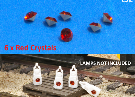 Red Crystals for Tail Lamps (L52) - OO Gauge (Pack of 6)
