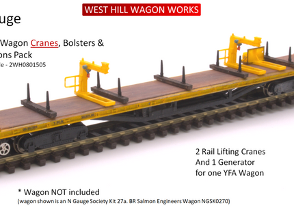 N Gauge Salmon Wagon Cranes, Bolsters and Stanchions Pack for up to 3 Wagons