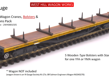 N Gauge Salmon Wagon Cranes, Bolsters and Stanchions Pack for up to 3 Wagons