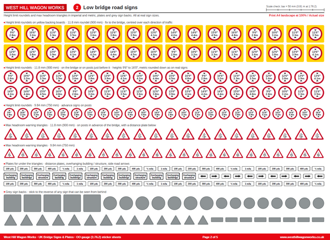 UK Bridge Signs & Plates OO Gauge - Free Download