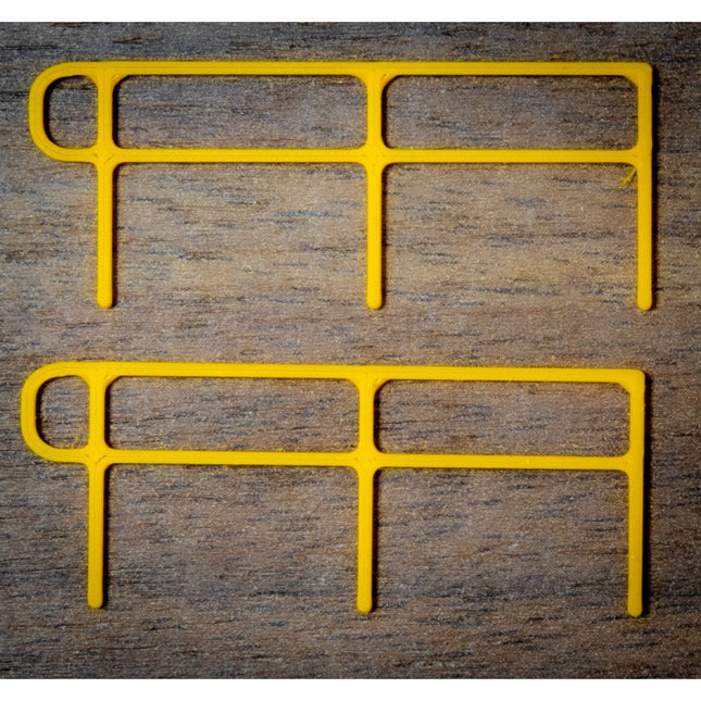 Key Clamp Safety Railing Ends - N Gauge - Yellow/Silver (Pack of 4)