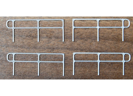 Key Clamp Safety Railing Ends - OO Gauge - Yellow/Silver (Pack of 4)