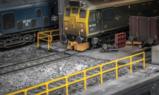 Key Clamp Safety Railing - OO Gauge - Yellow/Silver (Pack of 5)