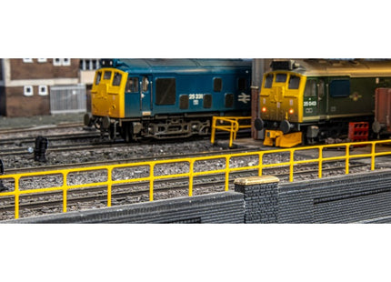 Key Clamp Safety Railing - OO Gauge - Yellow/Silver (Pack of 5)