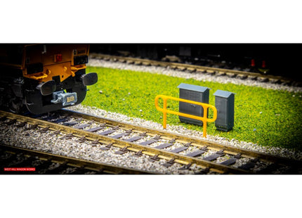 Key Clamp Safety Railing Short Sections - OO Gauge - Yellow/Silver (Pack of 15)