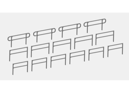 Key Clamp Safety Railing Short Sections - OO Gauge - Yellow/Silver (Pack of 15)