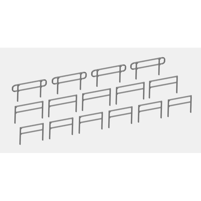 Key Clamp Safety Railing Short Sections - OO Gauge - Yellow/Silver (Pack of 15)