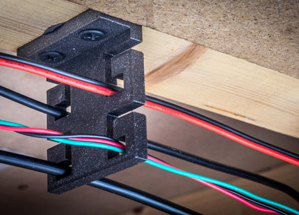 Multi Cable Management Clip For Under Baseboards Black/Orange