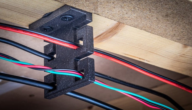 Multi Cable Management Clip For Under Baseboards Black/Orange